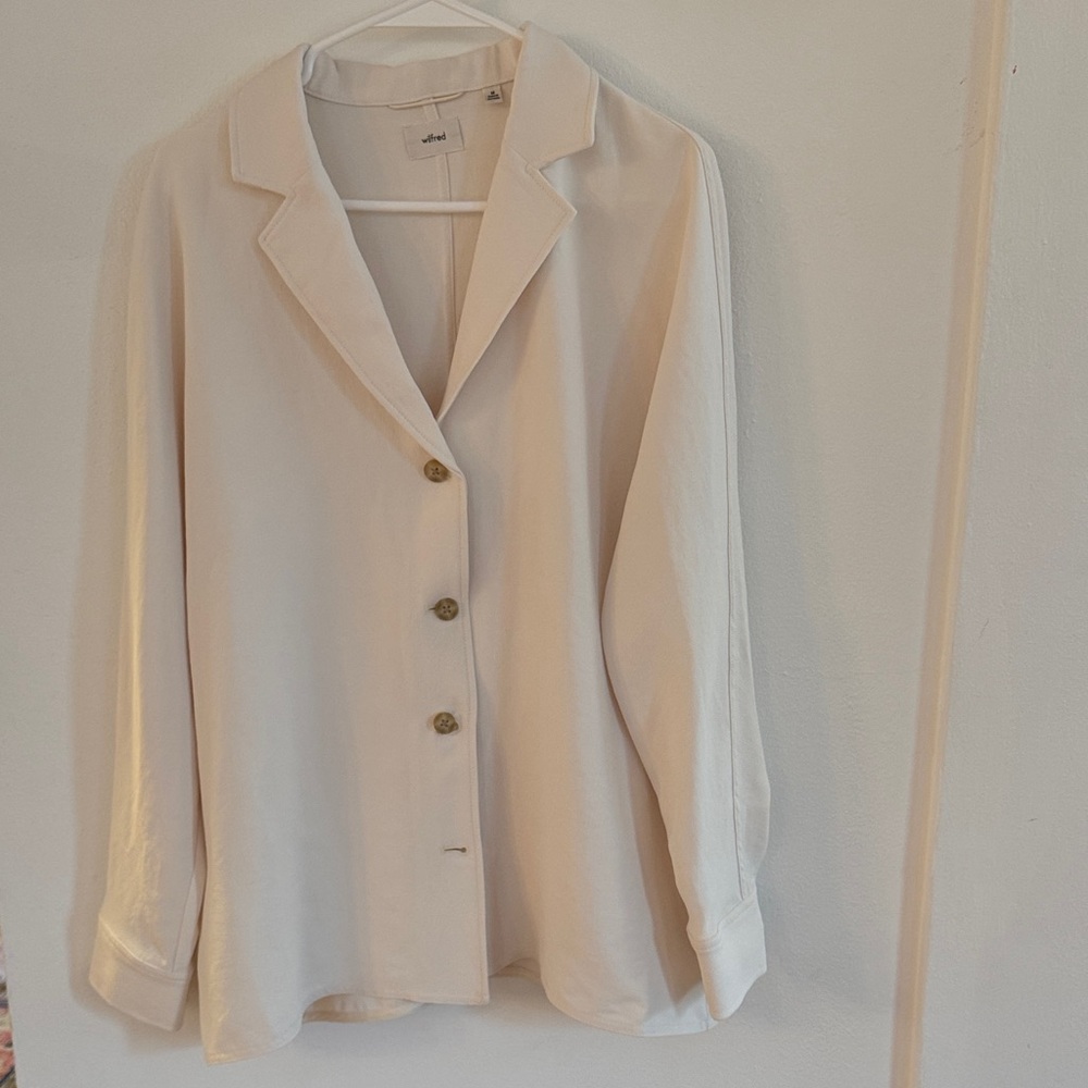 ARITZIA WILFRED Cream Button-Up Blouse